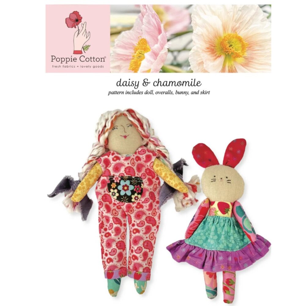 Poppie Cotton Sewing Pattern Set Bunny & Doll Projects Daisy & Chamomile